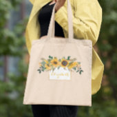Zonnebloem Goud Aangepaste bloem Tote Bag