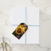 "Zonnebloem Goud" Cadeaulabel (Met Touw)