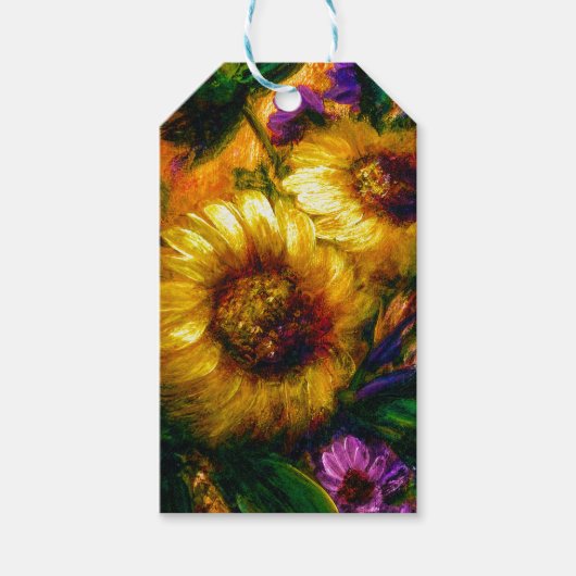 "Zonnebloem Goud" Cadeaulabel (Voorkant)