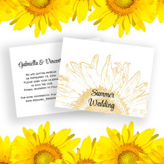 Zonnebloem Grafische Zomdag Aankondiging bruiloft