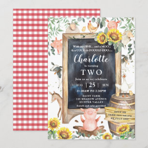 Zonnebloem Greenery Farm Dieren Barnyard Verjaarda Kaart