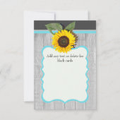 Zonnebloem Grijs hout blauwgroen blauw Rustieke br Kaart (Voorkant)