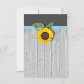 Zonnebloem Grijs hout blauwgroen blauw Rustieke br Kaart (Achterkant)