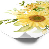 Zonnebloem Groene Thee Bruiloft Feest Welkom Bord Poster (Hoek)