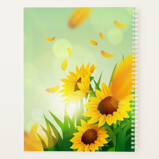 Zonnebloem - groene veldepanner planner (Achterkant)