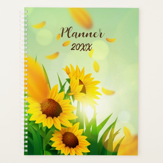 Zonnebloem - groene veldepanner planner (Voorkant)