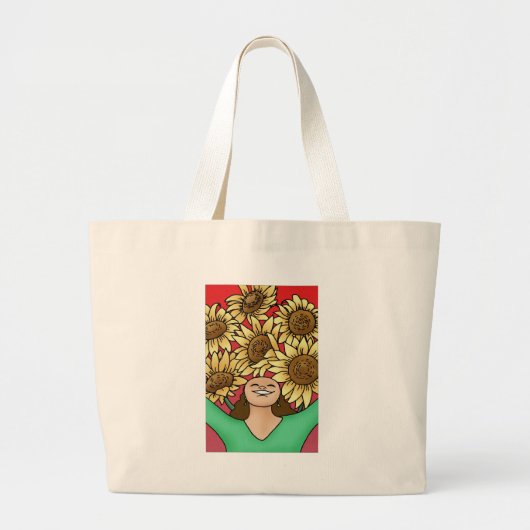 Zonnebloem Grote Tote Bag (Voorkant)