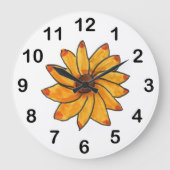 Zonnebloem Hand getrokken geel Grote Klok (Voorkant)