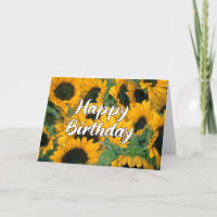 Zonnebloem Happy Birthday Beauful-fotokaart