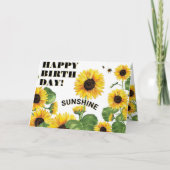 Zonnebloem Happy Birthday Kaart (Voorkant)