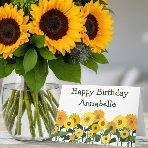 Zonnebloem Happy Birthday Mooi, persoonlijk gepers Kaart