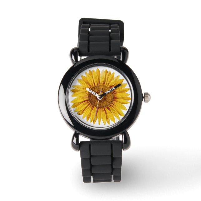  zonnebloem Happy Flower Horloge (Voorkant)