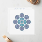 Zonnebloem Harmony Note Kaart in blauw en Blauwgro Notitiekaartje (Voorkant / Achterkant in situ)