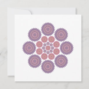 Zonnebloem Harmony Note Kaart in Violet en Roos Notitiekaartje