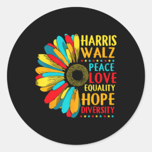 Zonnebloem Harris-wheimer 2024 Vrede Lgbt Harris-w Ronde Sticker