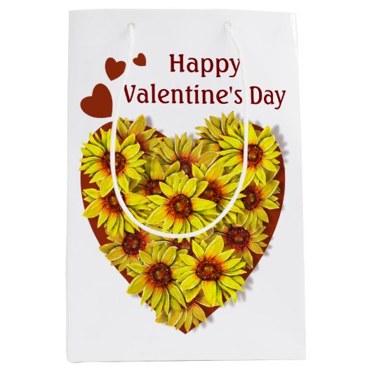 Zonnebloem Hart Cadeautas (Voorkant)