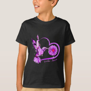 Zonnebloem Hart Paarse Lint Overdosis Awareness T-shirt