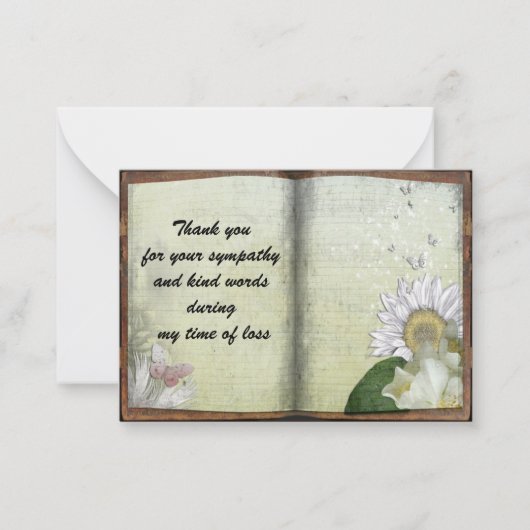  zonnebloem Hartelijk dank Notitiekaartje (Voorkant)