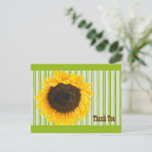 Zonnebloem Hartelijk dank, Stripe Border en Backgr Briefkaart (Staand voorkant)