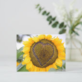 Zonnebloem Hartslag - postkaart (Staand voorkant)