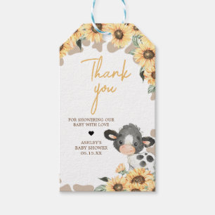 Zonnebloem Heilige Koe Baby shower Favor Tags Cadeaulabel