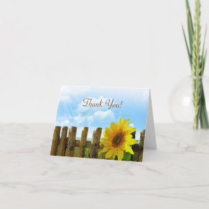 Zonnebloem hek bruids partij dank u bedankkaart