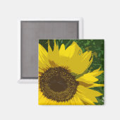 Zonnebloem Heldergele kunstbloem Magneet (Voorkant / Achterkant)