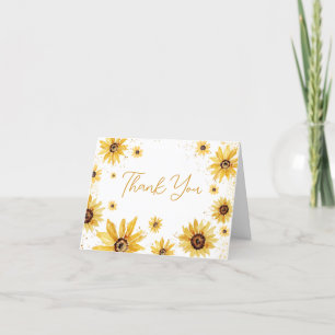 Zonnebloem Herfst Baby shower Bedankkaart