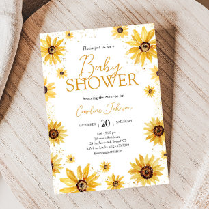 Zonnebloem Herfst Baby shower Kaart
