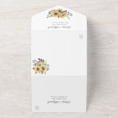 Zonnebloem Herfst Bloemstuk Eucalyptus Botanische  All In One Uitnodiging (Buitenkant)