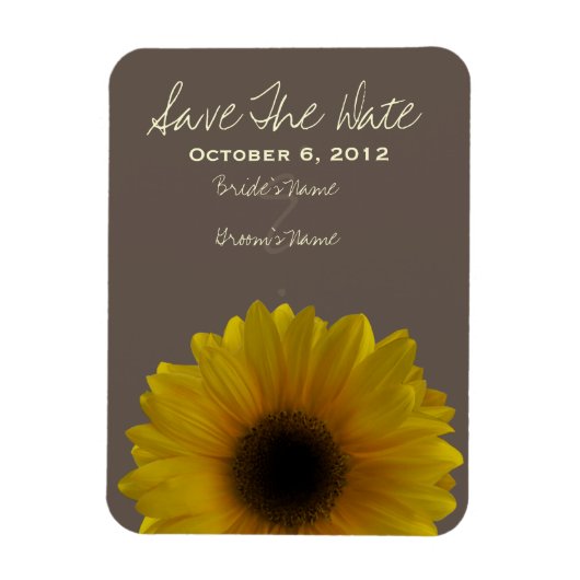 Zonnebloem herfst bruiloft Save the Date magneet (Verticaal)
