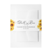 Zonnebloem herfst bruiloft uitnodiging buik band uitnodigingen wikkel (Voorkant Voorbeeld)