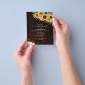 Zonnebloem Herfst Budget Bruids Douche Uitnodiging Flyer (Hand)