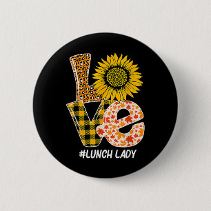 Zonnebloem Herfst Herfst Liefde Lunch Dame Grappig Ronde Button 5,7 Cm