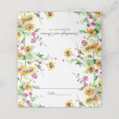 Zonnebloem Herfst Waterverf Bloemen Bruiloft (Buitenkant ongevouwen)