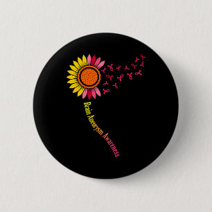 Zonnebloem Hersenaneurysma Awareness Maand Onderst Ronde Button 5,7 Cm