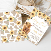 Zonnebloem Highland Koe Baby shower Kaart