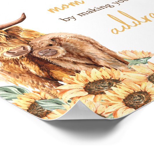 Zonnebloem Highland Koe Envelope Station Poster (Hoek)