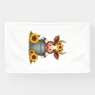 Zonnebloem Highland Koe in Emmer Bloemige Fa Vinta Spandoek