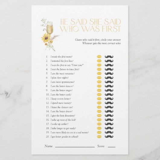 Zonnebloem Hij zei dat ze zei Boho Vrijgezellenfee (Voorkant)