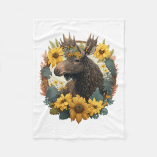 Zonnebloem Hippie Floral Moose Lange mouw _1 Fleece Deken