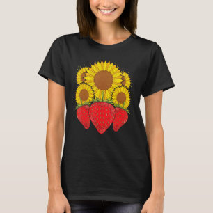 Zonnebloem Hippie Zomer Bloemen Aardbei T-shirt