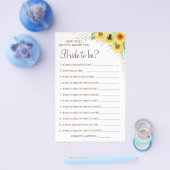 Zonnebloem Hoe goed ken je de bruidspelkaart? Flyer (Enkel)