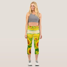 Zonnebloem Hoge taille-rekbroeken