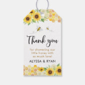 Zonnebloem Honey Bee Baby shower Cadeaulabel (Voorkant)