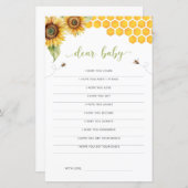 Zonnebloem Honing Bijen Baby shower Beste Baby Kaa (Voorkant / Achterkant)