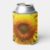 Zonnebloem honingbij eet drink wees vrolijk blikjeskoeler (Blikje Achterkant)