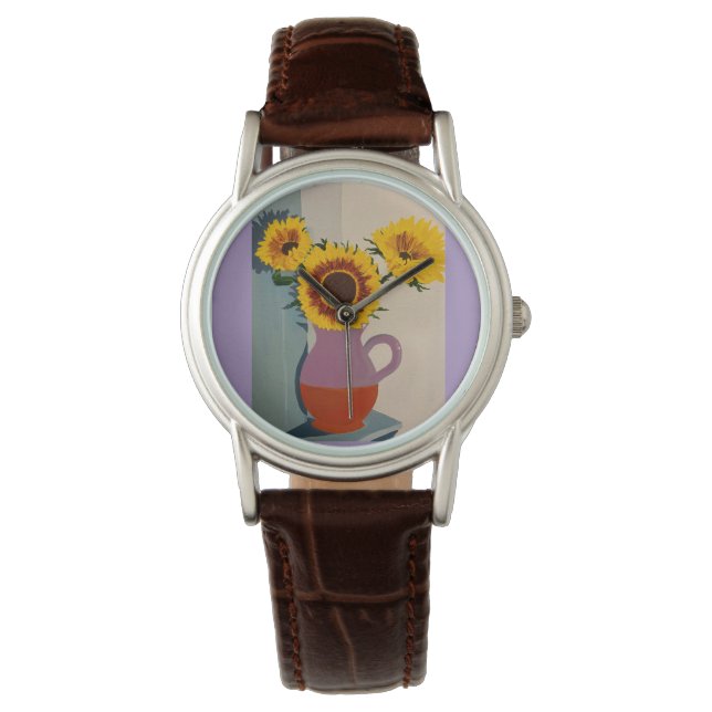 Zonnebloem horloge (Voorkant)