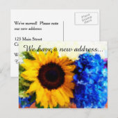 Zonnebloem Hortensia's Nieuw Home Adres Briefkaart (Voorkant / Achterkant)