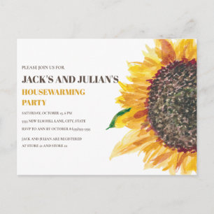 Zonnebloem Housewarming Party Yellow Brown White Briefkaart